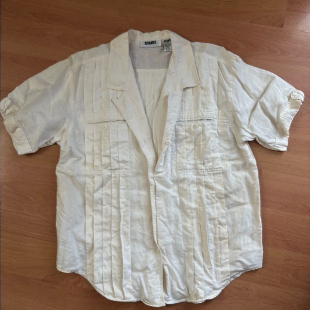 Gitano Cream Short Sleeve Collared Shirt